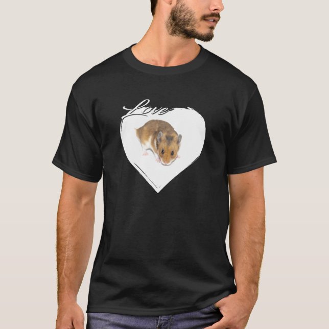 Kärlek Hamster Älskare T Shirt (Framsida)