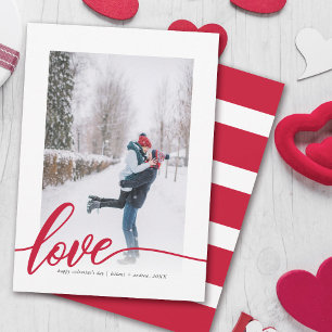 Kärlek Hand-Lettered Photo Valentine Day Julkort