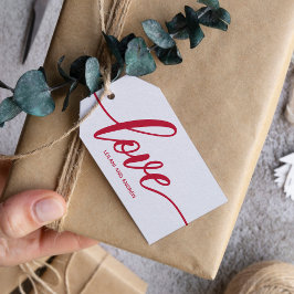 Kärlek Hand Lettered Presentetikett