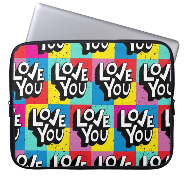 Kärlek: Hand Lettering Valentine Laptop Fodral (Framsidan)
