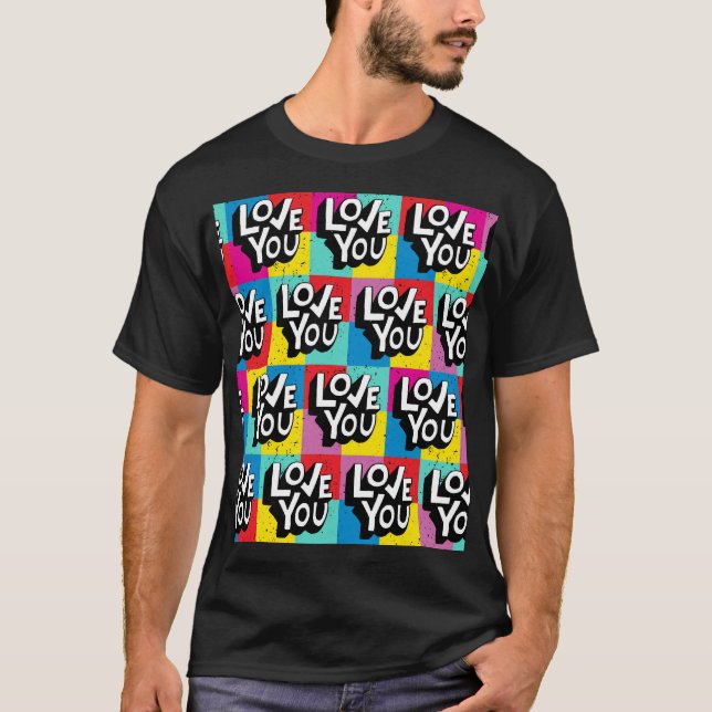 Kärlek: Hand Lettering Valentine T Shirt (Framsida)