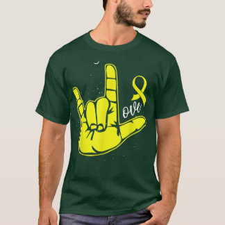 Kärlek Hand signerar medvetandegraden om cancer i  T Shirt
