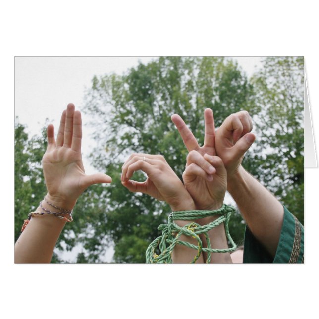 Kärlek Händer Hälsningskort (Framsidan Horizontal)