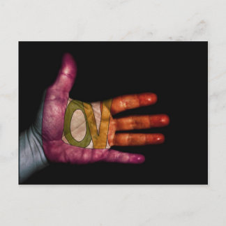 Kärlek Handflatan Vykort