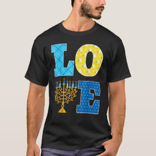 KÄRLEK Hanukkah Dekorations Dreidel Menorah Chanuk T Shirt