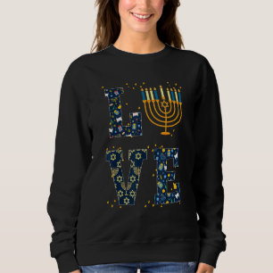 Kärlek Hanukkah Jewish Menorah Pajama Hanukkah Man T Shirt