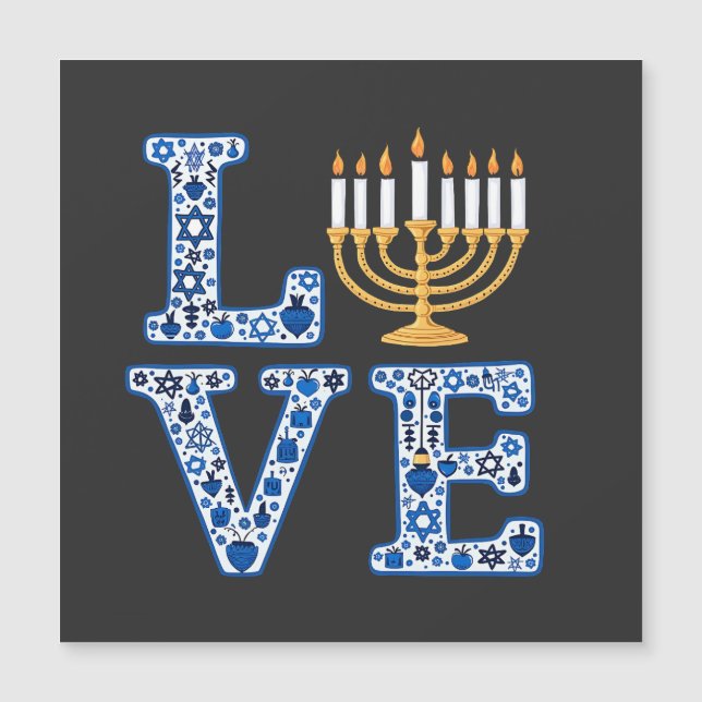 Kärlek Hanukkah judisk högtid Menorah  (Framsida)