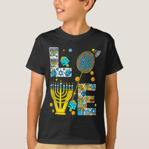 Kärlek Hanukkah Menorah Kostym Badminton Älskare S T Shirt