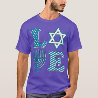 Kärlek Hanukkah Menorah Pajama Chanukah Family Mat T Shirt