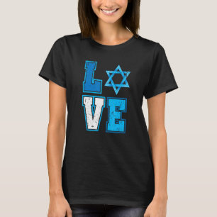 Kärlek Hanukkah-stjärnan David Lycklig Chanukkah C T Shirt