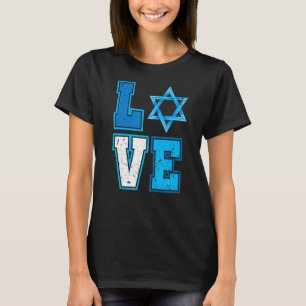 Kärlek Hanukkah-stjärnan David Lycklig Chanukkah C T Shirt