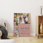 Kärlek Happity Family Rosa Maroon Photo Collage Canvastryck<br><div class="desc">Skapa en egen fotokollage på det här trendiget Arbetsyta som är inkapslad. Utformningen har ett stort landskapsfoto och 5 porträtt bilder, som finns i ett fosterband stil. Den har en snyggt färg palett med rosa, maronrött och blått grått. Ord läste ... kärlek lyckliga familj ... i kombination med trendig skrivmaskin...</div>