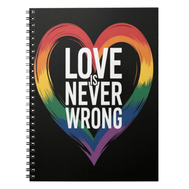 Kärlek har aldrig fel Pride Month LGBT Anteckningsbok (Framsidan)