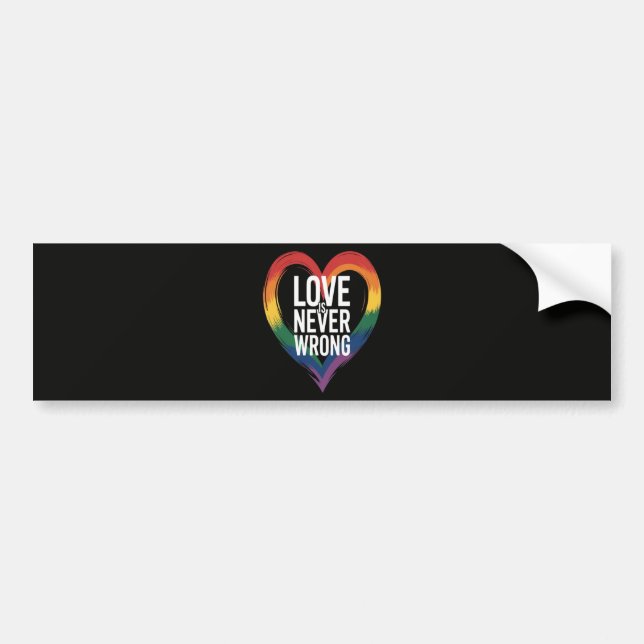 Kärlek har aldrig fel Pride Month LGBT Bildekal (Framsidan)