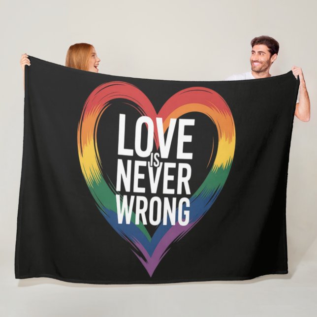 Kärlek har aldrig fel Pride Month LGBT Fleecefilt (På plats)