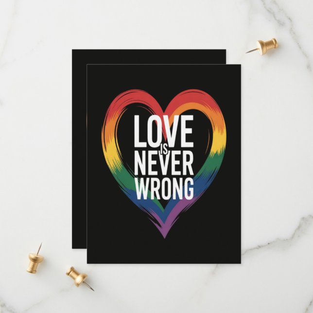 Kärlek har aldrig fel Pride Month LGBT Spara Datumet (Fram/Back In Situ)