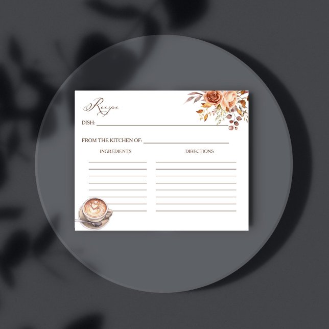 Kärlek har ett kort för möhippa av bryggfall (Love is brewing coffee fall bridal shower recipe card bridal shower games enclosure cards)