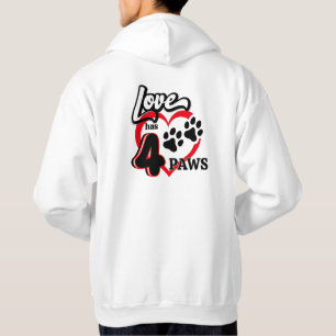 Kärlek har fyra Tassar för Hund-älskare. Hoodie