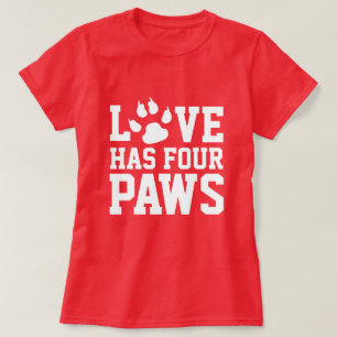 Kärlek har fyra Tassar Hund som T Shirt