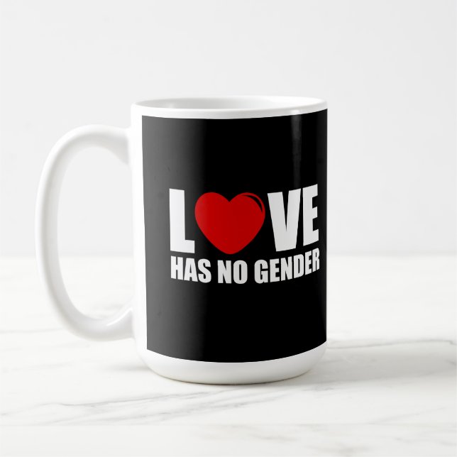 Kärlek har ingen gender kaffemugg (Vänster)