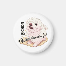Kärlek har päls Bichon Magnet