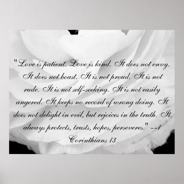 Kärlek har tålamod. Kärlek är snäll. Poster (Framsidan)
