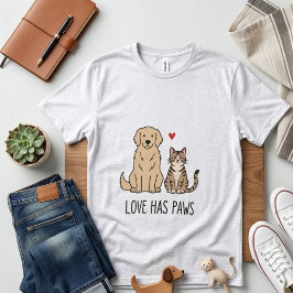 Kärlek Har Tassar | Söta Minimalistiska Hund- och  T Shirt