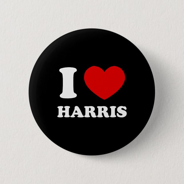 Kärlek Harris I Heart Harris Funny First Namn Harr Knapp (Framsida)
