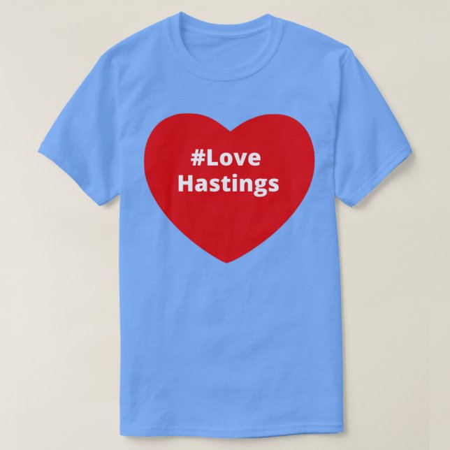 Kärlek Hastings Hashtag Heart T Shirt (Design framsida)