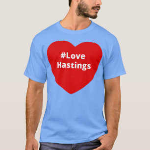 Kärlek Hastings Hashtag Heart T Shirt
