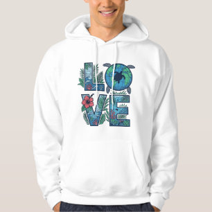 Kärlek Hav Sköldpadda Jord Tropisk Hoodie