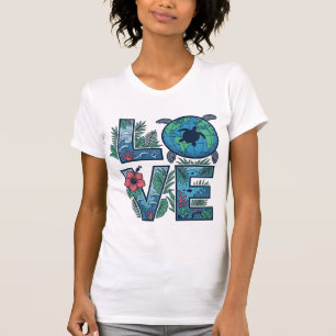 Kärlek Hav Sköldpadda Jord Tropisk T Shirt