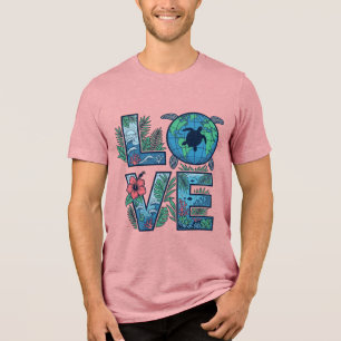 Kärlek Hav Sköldpadda Jord Tropisk T Shirt
