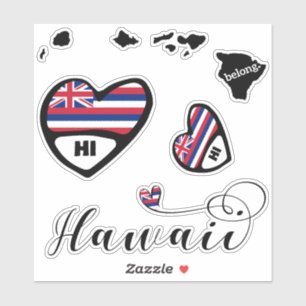 Kärlek Hawaii, 3 design, Die Clickers Klistermärken