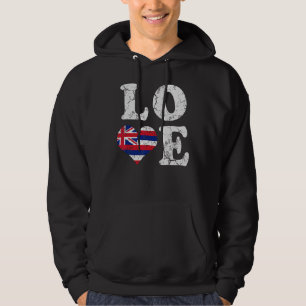 Kärlek Hawaii Flagga Hawaii familjehem Hoodie