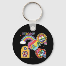 Kärlek. HBT+Pride. Pridets dag. Rainbow kärlek. Nyckelring