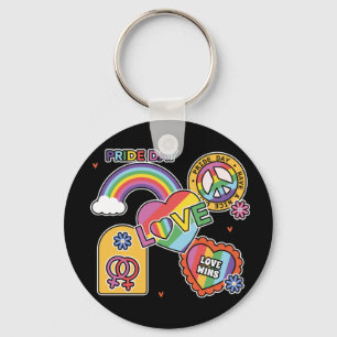 Kärlek. HBT+Pride. Pridets dag. Rainbow kärlek. Nyckelring