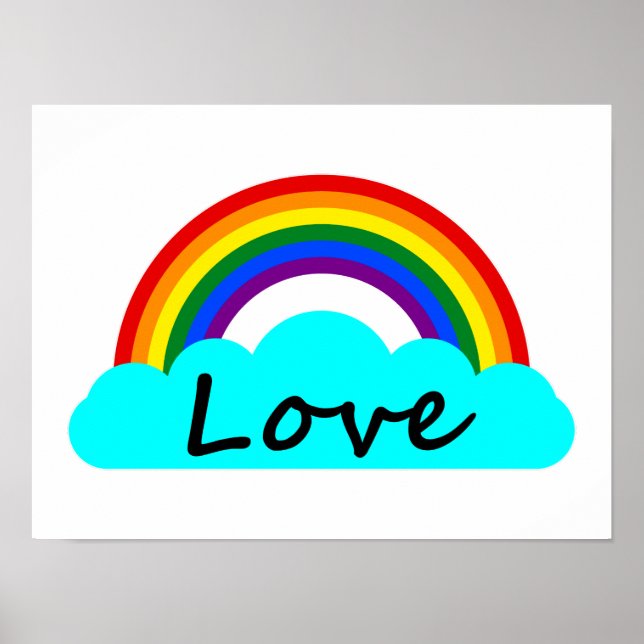 Kärlek - HBTQ-regnbåge Poster (Framsidan)