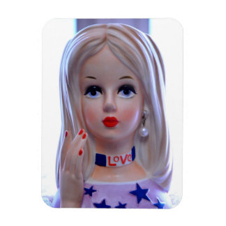 Kärlek Head Vas Hippie Girl Groovy Stars Magnet