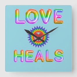 Kärlek heals fyrkantig klocka