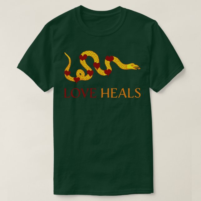 Kärlek Heals Modified Gå med eller Die Flagga T Shirt (Design framsida)