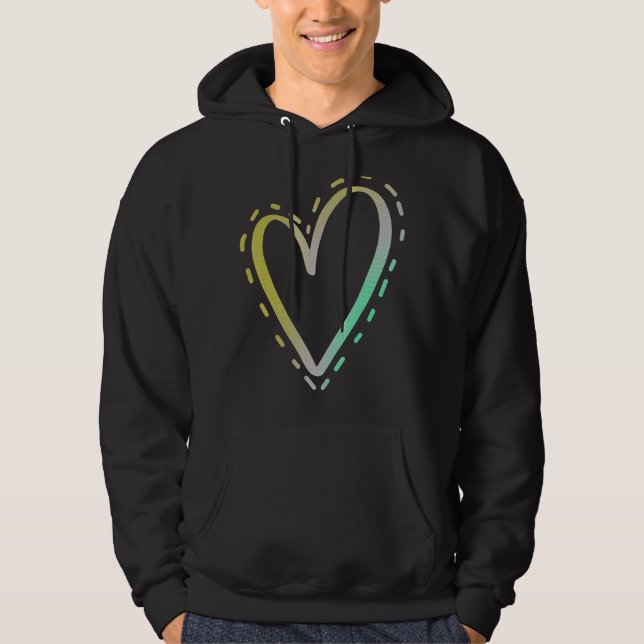 Kärlek Heart 22 Hoodie (Framsida)