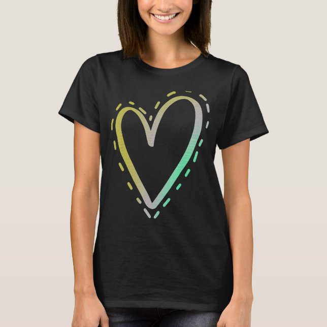Kärlek Heart 22 T Shirt (Framsida)