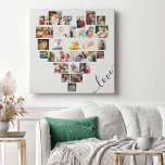 Kärlek Heart 29 Photo Collage Stretched Kanvastryc Canvastryck<br><div class="desc">Skapa din egen hjärtformade Photo Collage med 29 av din favoritfamilj bilder och väljer själv. Fotomallen är inställd så att du kan lägga till bilderna i rader från lämnat till höger. Kollaget innehåller en mängd olika landskap, porträtt och kvadratiska former för ge som du har många alternativ till när du...</div>