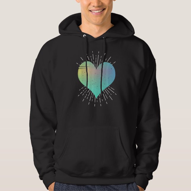Kärlek Heart 3 Hoodie (Framsida)