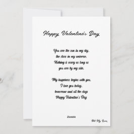 Kärlek Heart: Anpassningsbar Dikt - Valentine Kärl Julkort