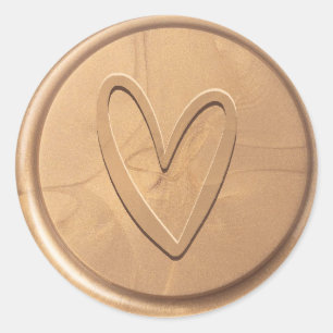 Kärlek Heart Antique Guld Vax sälmärket Runt Klistermärke