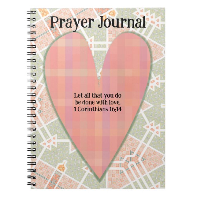 Kärlek Heart Art Faith Prayer Journal Anteckningsbok (Framsidan)