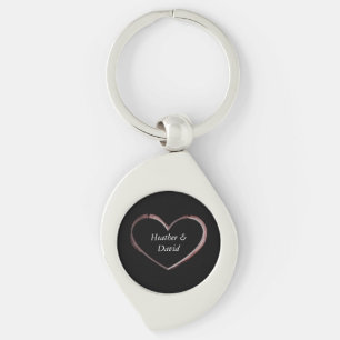 Kärlek Heart Attractive Charming Bröllop Swirl Silverfärgad Nyckelring