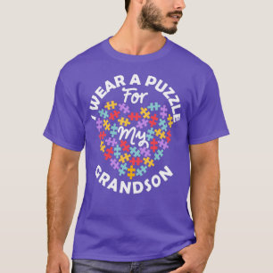Kärlek Heart Autism Awareness I Bära A Puzzle Gran T Shirt